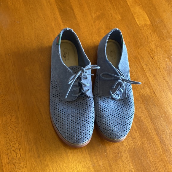 Bass Ellis Blue Suede Shoes 8.5 VGUC - Picture 3 of 10